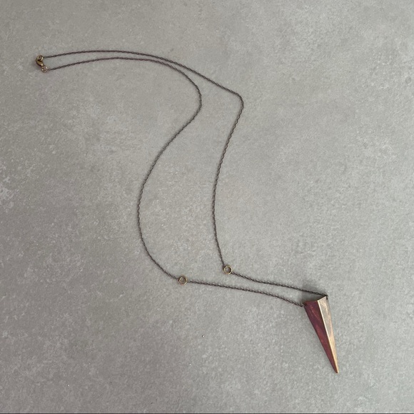 Laura Lombardi Raw Brass Dagger Triangle Necklace - Picture 9 of 12